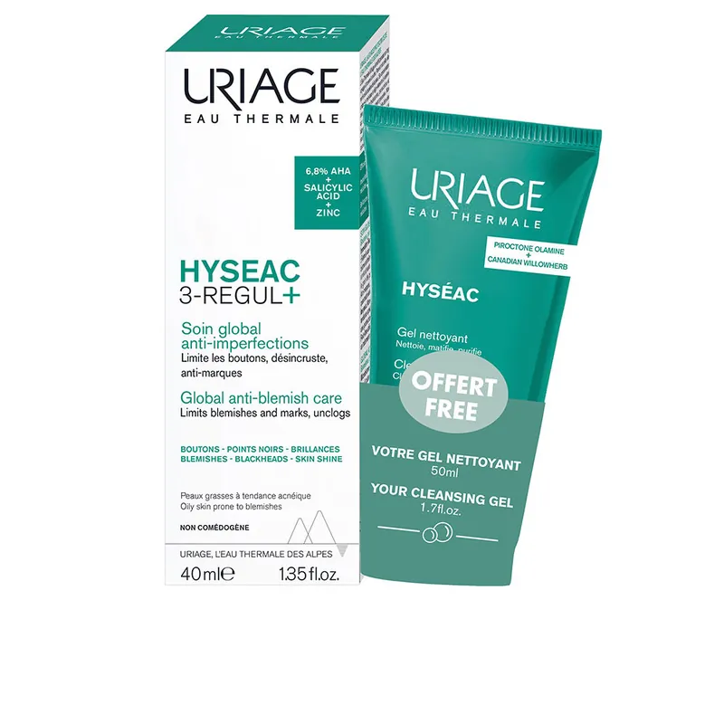 Uriage HYSEAC 3 REGUL+. PICKEL, MITESSER + REINIGUNGSGEL-SET Solange Der Vorrat Reicht