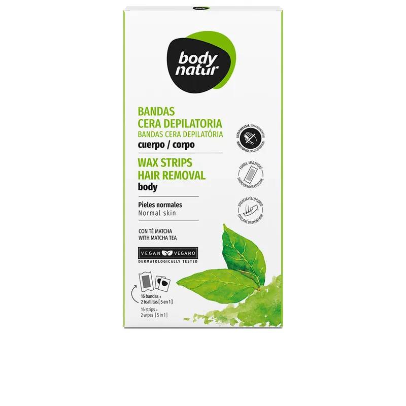 Body Natur BANDS Enthaarungswachs für den Körper, Matcha-Tee Schneller Versand