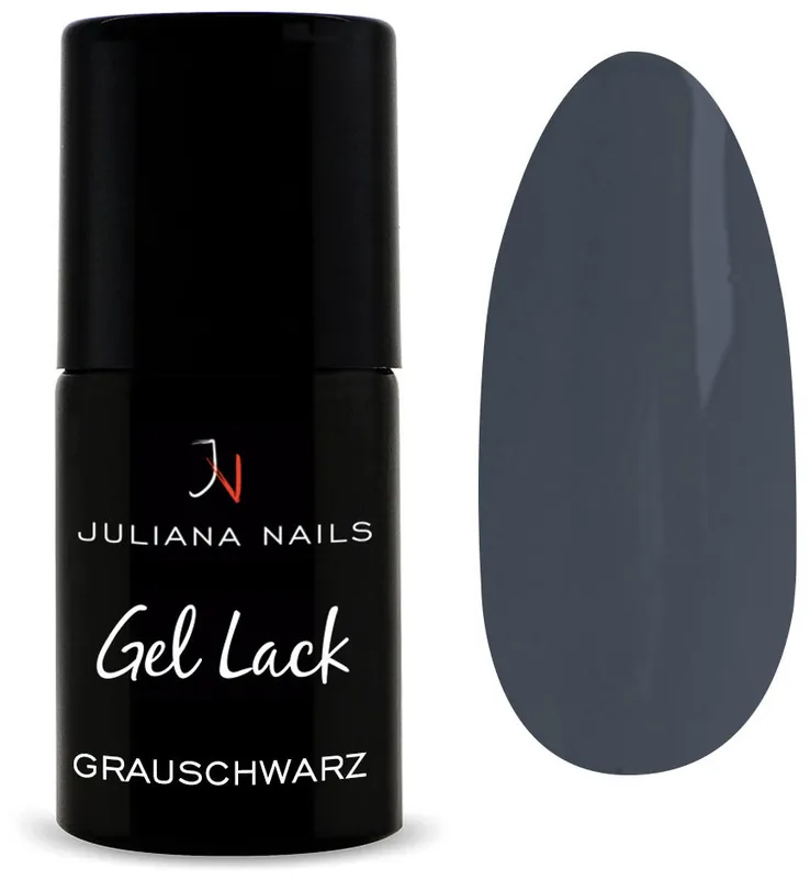 Juliana Nails Gel Lack Schwarz & Grautöne Farbe Grauschwarz Super-Preis