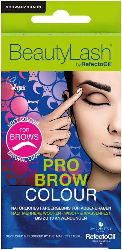 Markenprodukt BeautyLash Power-Brow Färbeset für Augenbrauen Farbe schwarzbraun