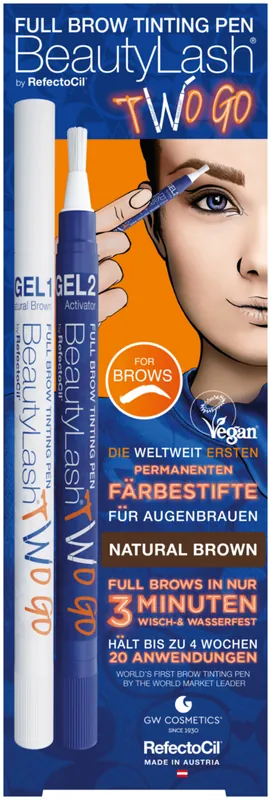 BeautyLash Full Brow Tinting Pen Two Go Farbe Natural Brown Begrenztes Angebot