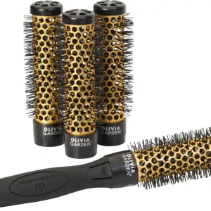 Markenware Olivia Garden Multibrush 4er Set mit Griff Durchmesser 25 mm