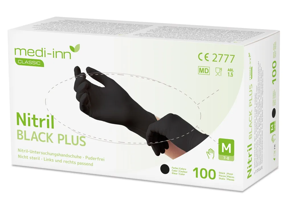 Nitril Handschuhe Black Plus Einmalhandschuhe schwarz puderfrei Größe L Mega-Angebot