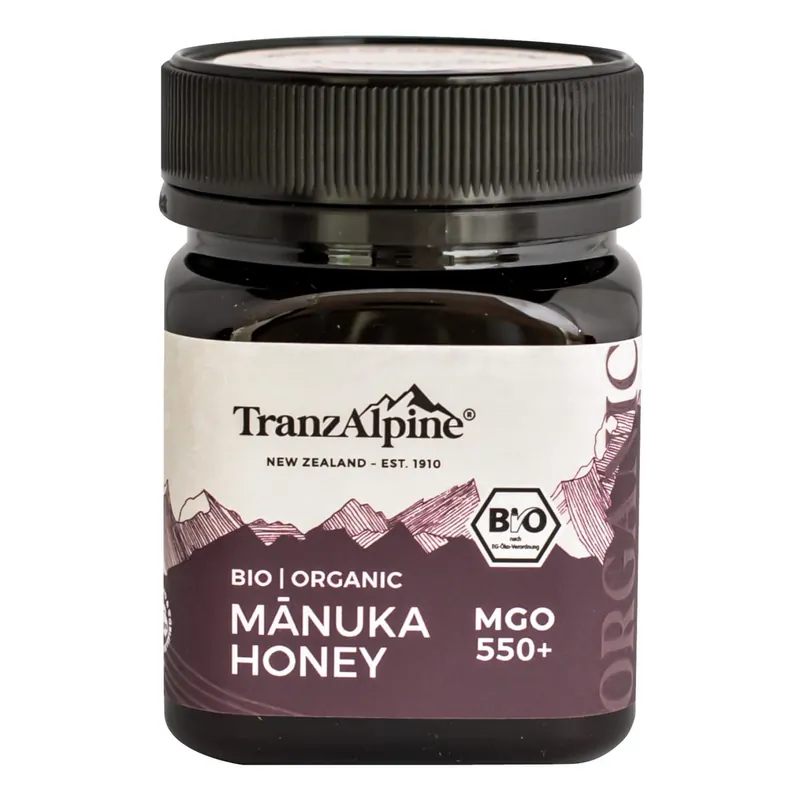 Letzte Chance Hoyer Tranzalpine Manuka Honig Bio Qualität 550+MGO (250 Gramm)