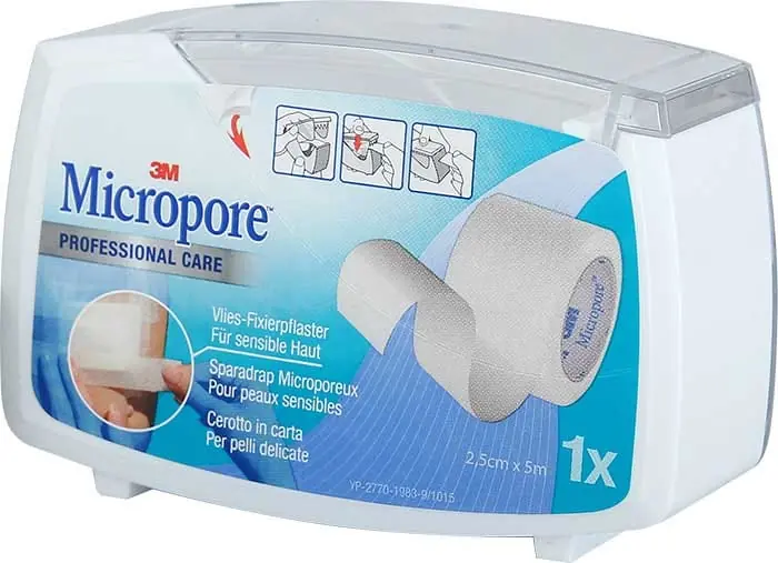 Expressversand 3M Micropore Vlies mit Disp (25mm x 5m weiss)