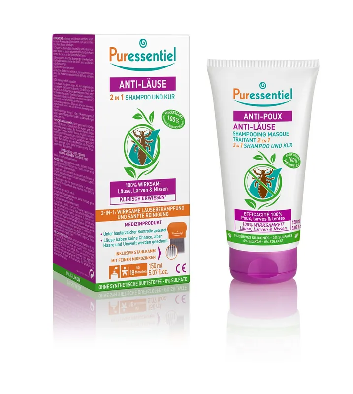 Preisknaller Puressentiel Anti-Läuse 2 in 1 Shampoo und Kur (150 ml + Kamm)