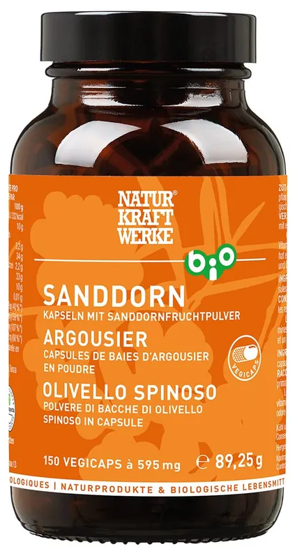 Markenware Naturkraftwerke Sanddorn Vegicaps à 595 mg BIO/kbA (150 Kapseln)