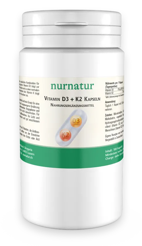 Bestpreis Vitamin D3 + K2 Kapseln (100 Kapseln)