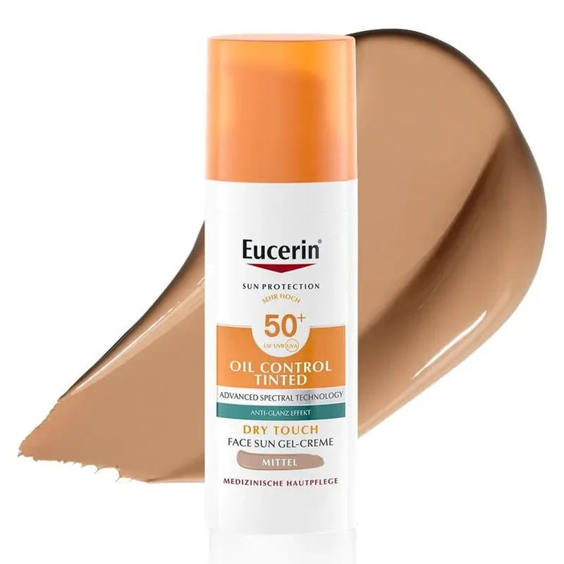 Preis Gesenkt EUCERIN SUN Face Oil Control Gel-Creme LSF50+ (50 ml getönt Mittel)