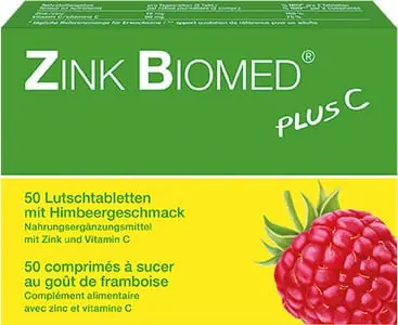 Saisonangebot Zink Biomed plus C Lutschtabletten (50 Lutschtabl. Himbeer)