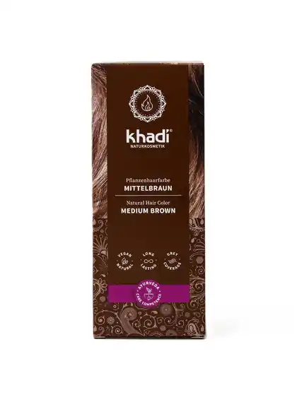 Khadi Pflanzenhaarfarbe Mittelbraun (100 Gramm) Markenware