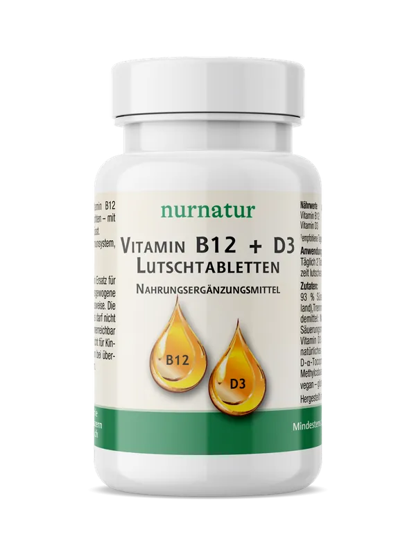 Vitamin B12 + D3 Lutschtabletten (60 Stück) Neu Im Sortiment