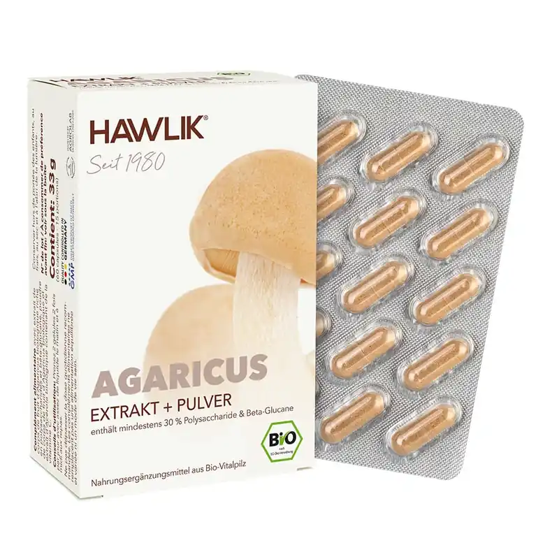 Hawlik Bio Agaricus Extrakt + Pulver (60 Kapseln) Wochenendangebot