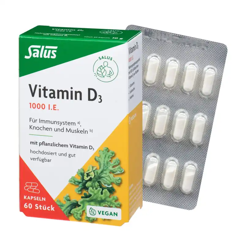 Salus Vitamin D3 1000 Vital-Kapseln vegan (60 Kapseln) Echt
