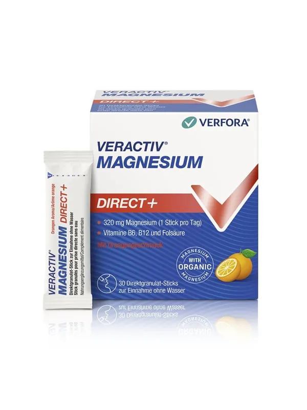 Neu Im Sortiment Veractiv Magnesium Direct+ Orange (30 Sticks)