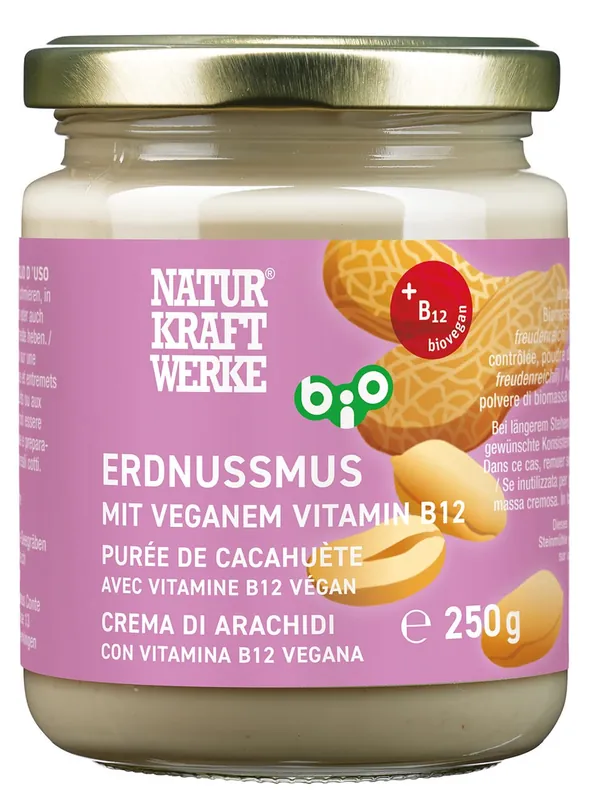 Naturkraftwerke Erdnussmus mit B12 (250 Gramm) Sichere Zahlung
