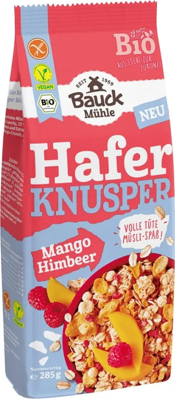 Markenware Bauck Mühle Hafermüesl Knusper Mango Himbeer (285g)