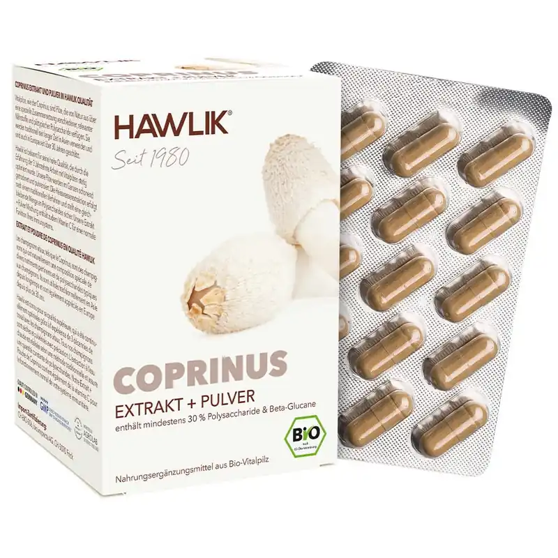 Hawlik Bio Coprinus Extrakt + Pulver (120 Kapseln) Highlight