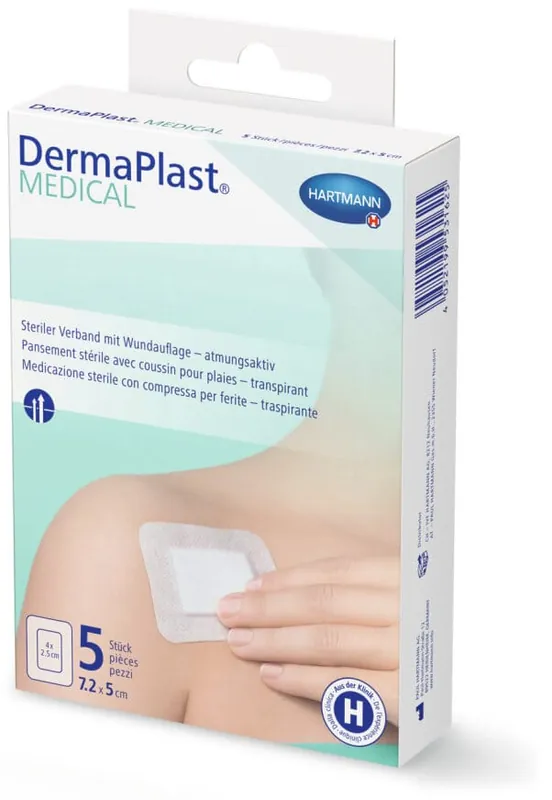Schneller Versand DermaPlast Medical Vliesverband (5 Stk. 7.2 x 5 cm)