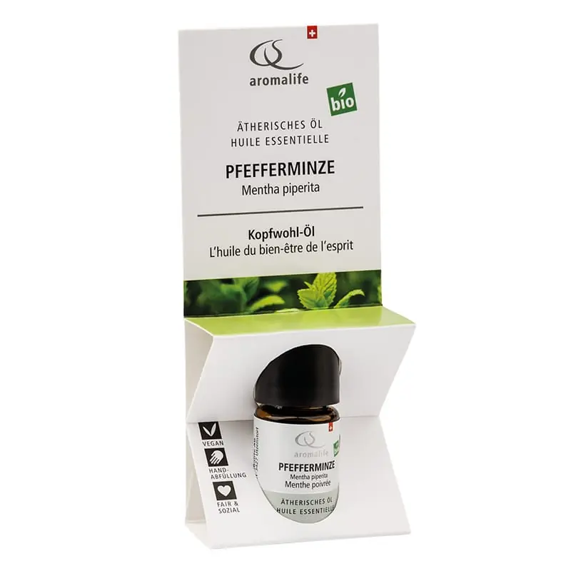 Aromalife TOP Pfefferminze ätherisches Öl Bio (5 ml) Neue Kollektion