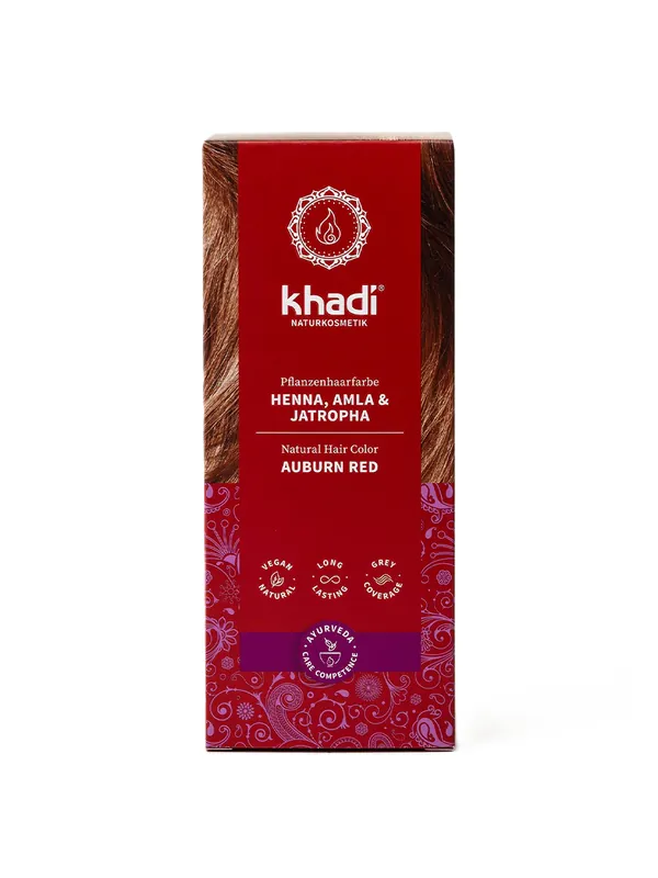 Khadi Pflanzenhaarfarbe Henna, Amla und Jatropha (100 Gramm) Preiswert