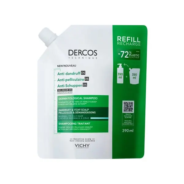 VICHY Dercos Anti-Schuppen-Pflegeshampoo für fettiges Haar (390 ml) Abverkauf
