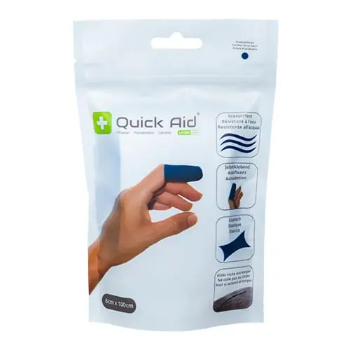 Zertifiziert Quick Aid Pflaster (6x 100 cm blau)