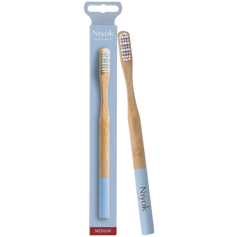 Markenprodukt Niyok Bambuszahnbürste Erw. Medium (Blau)
