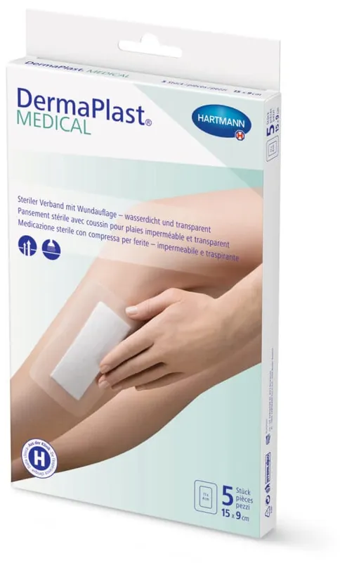DermaPlast Medical Transparentverband (5 Stk. 15 x 9 cm) Preisreduziert