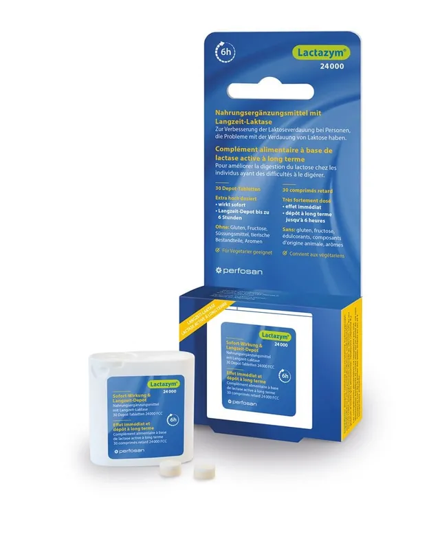 Lactazym 24.000 Langzeit-Depot Tabletten (30 Tabletten) Neue Kollektion
