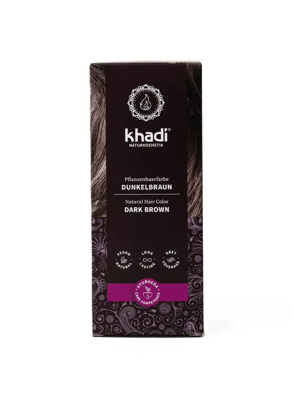 Geprüft Khadi Pflanzenhaarfarbe Dunkelbraun (100 Gramm)