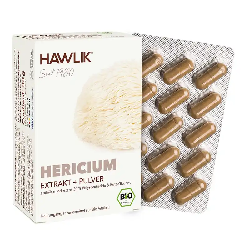 Knallerangebot Hawlik Bio Hericium Extrakt + Pulver (60 Kapseln)