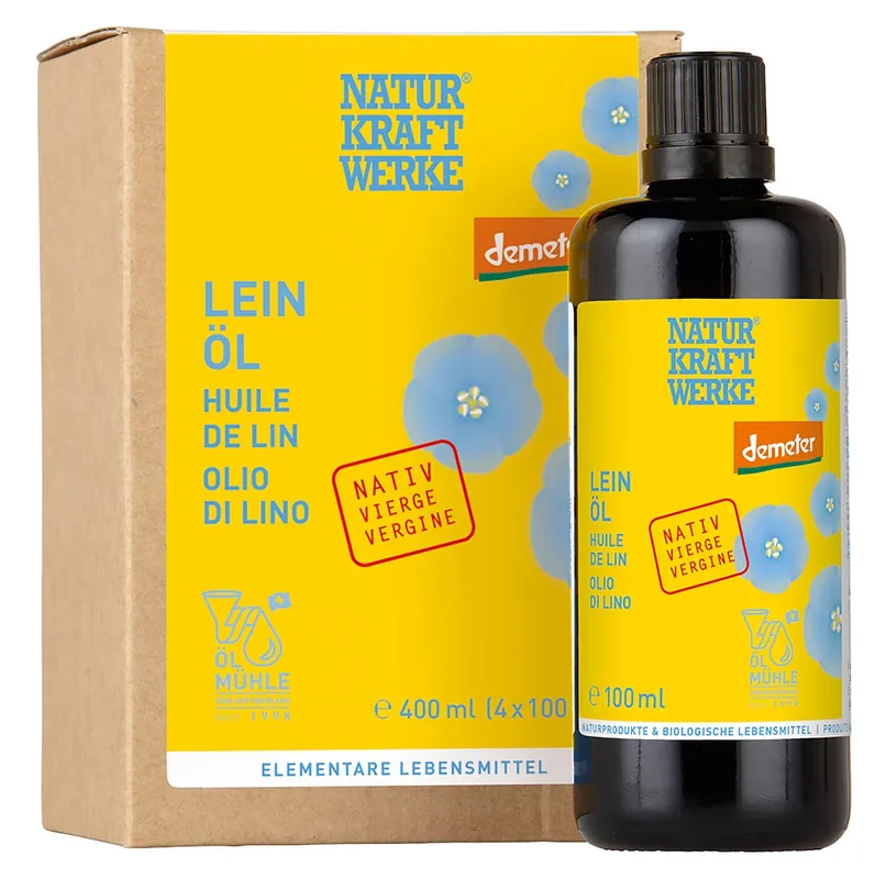 Abverkauf Naturkraftwerke Leinöl Miron (4 x 100 ml)