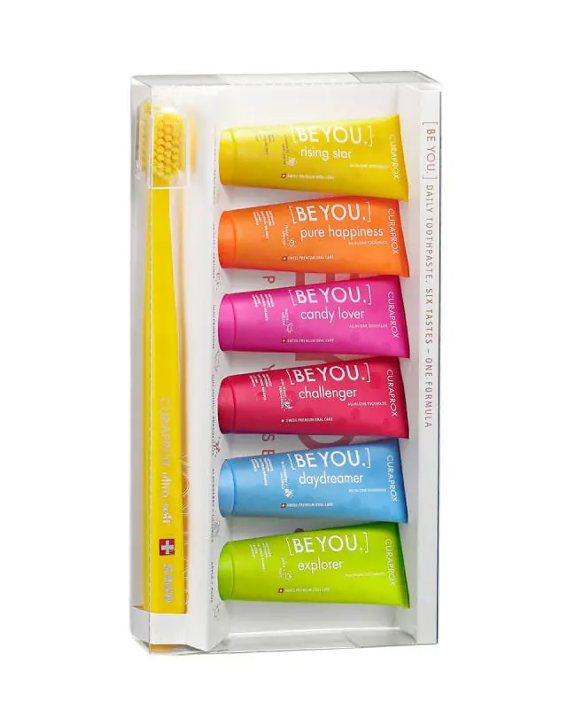 Sonderangebot Curaprox Zahnpasta Be You Six Taste Pack (10ml + Zahnbürste)