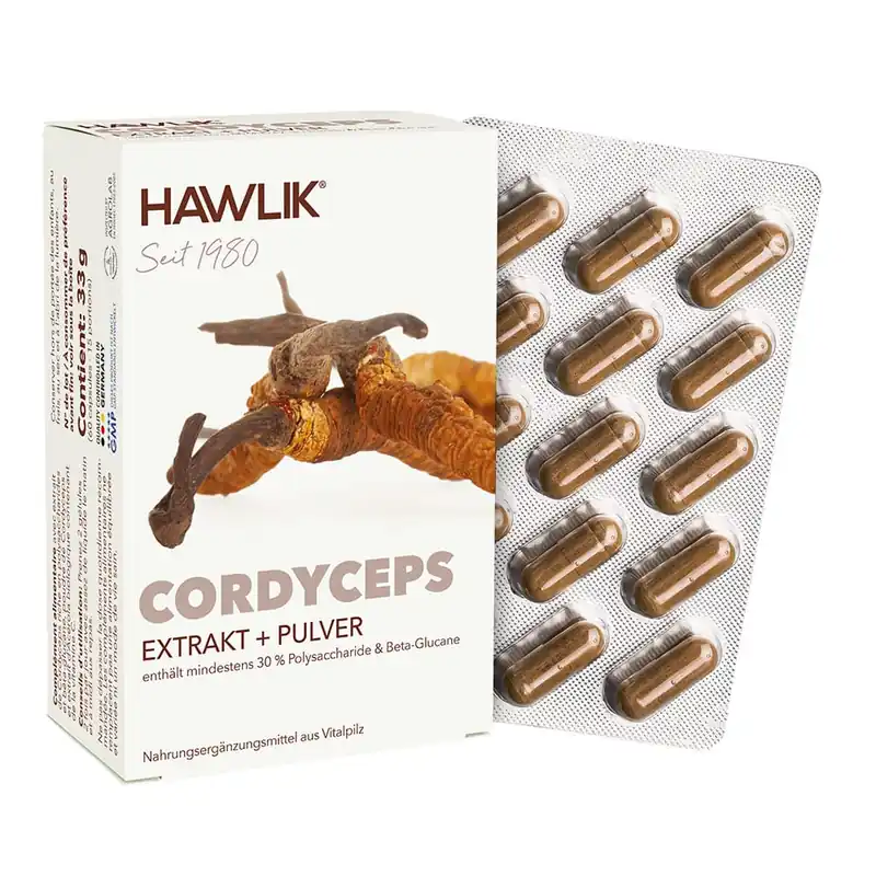 Hawlik Cordyceps Extrakt + Pulver (60 Kapseln) Geprüft