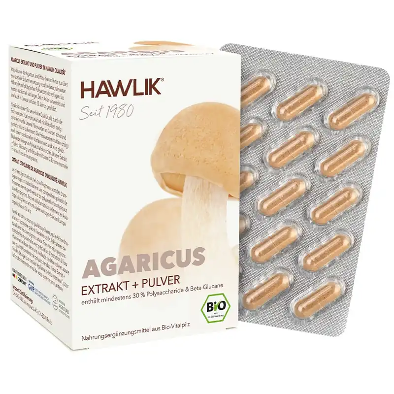 Hawlik Bio Agaricus Extrakt + Pulver (120 Kapseln) Abverkauf