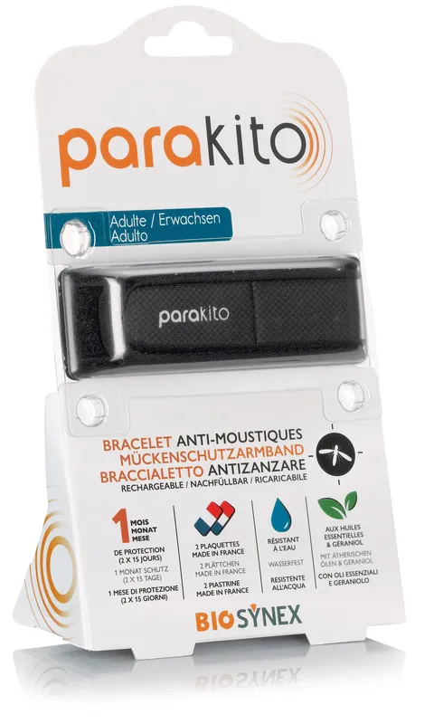 Markenware Parakito Armband für Erwachsene (schwarz)