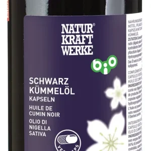 Markenprodukt Naturkraftwerke Schwarzkümmelöl Vegicaps à 595 mg BIO (200 Kapseln)