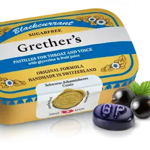 Grethers Blackcurrant Pastillen ohne Zucker (110g) Abverkauf