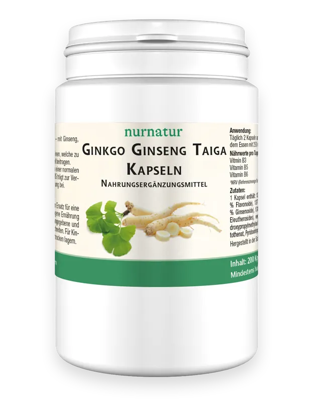 Schneller Versand Ginkgo Ginseng Taiga Extrakt Kapseln (200 Kapseln)