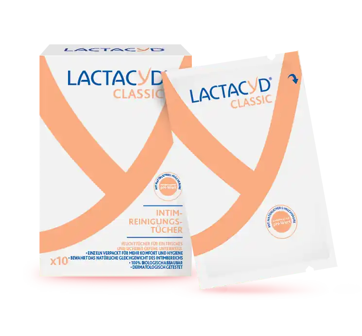 Lactacyd Classic Intimreinigungstücher - einzeln verpackt (10 Stück) Highlight