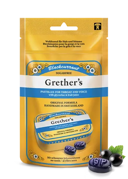 Grethers Blackcurrant Pastillen ohne Zucker (Duo 2 x 110g) Angebot