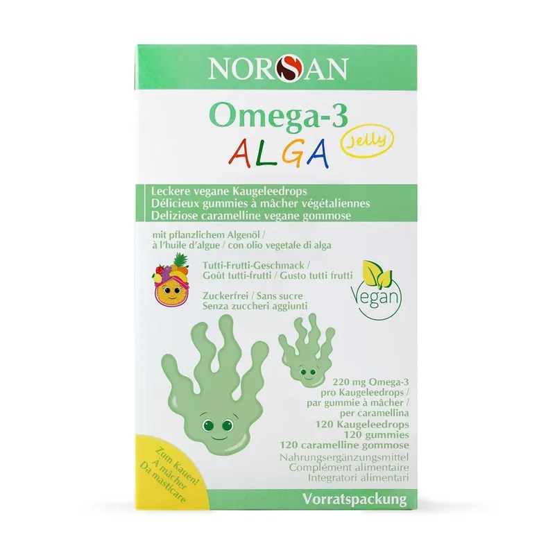Norsan Omega-3 vegan ALGA Jelly (120 Kaugeleedrops) Neuheit