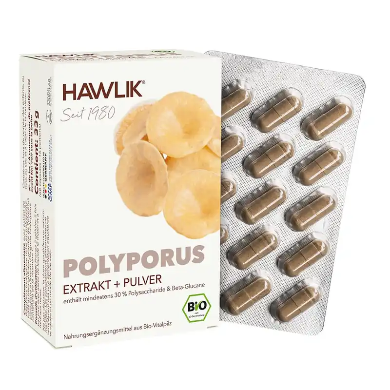 Hawlik Bio Polyporus Extrakt + Pulver (60 Kapseln) Neue Kollektion