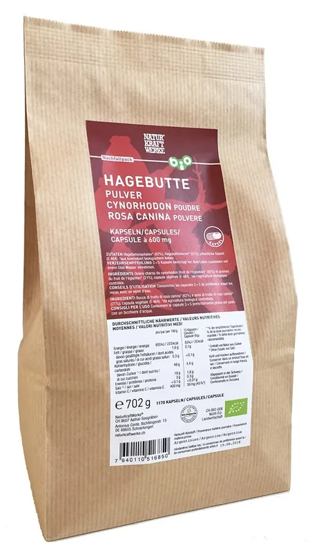 Naturkraftwerke Hagebutten Kapseln (600mg Nachfüllpackung) Solange Der Vorrat Reicht