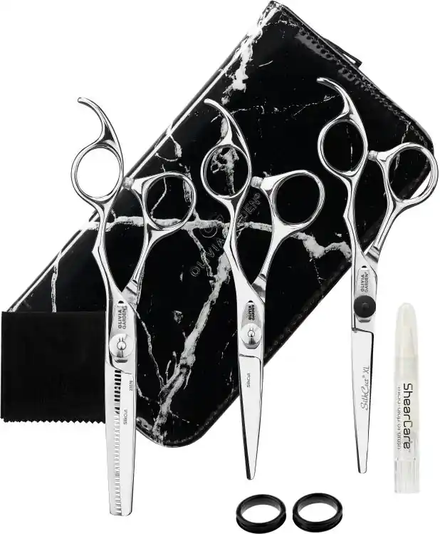 Expressversand Olivia Garden Scherenset Silkcut Marble Pouch