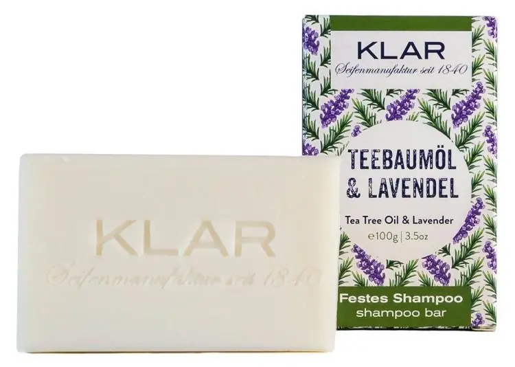 Zertifiziert Klar festes Shampoo Teebaumöl & Lavendel