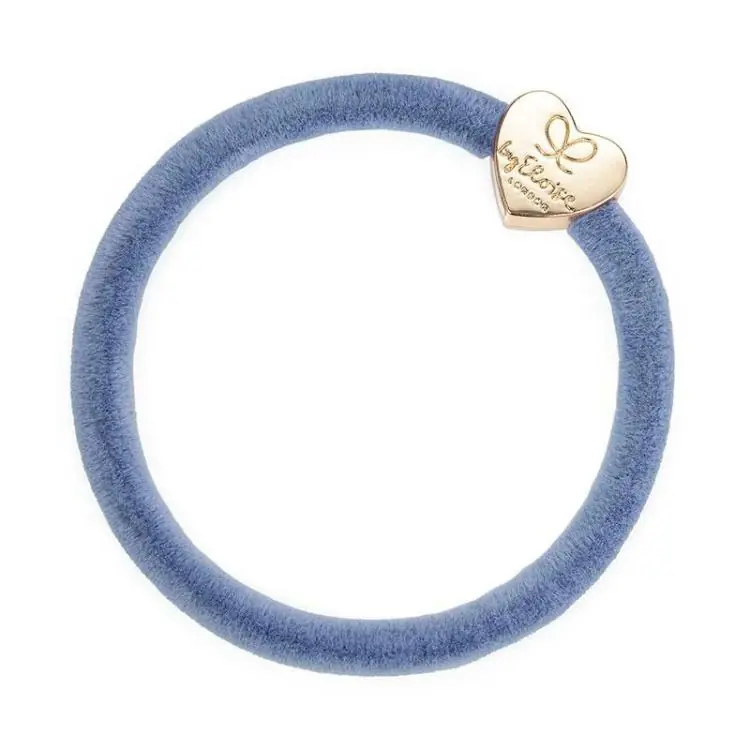 ByEloise Velvet Gold Heart Dove Blue Kracherpreis