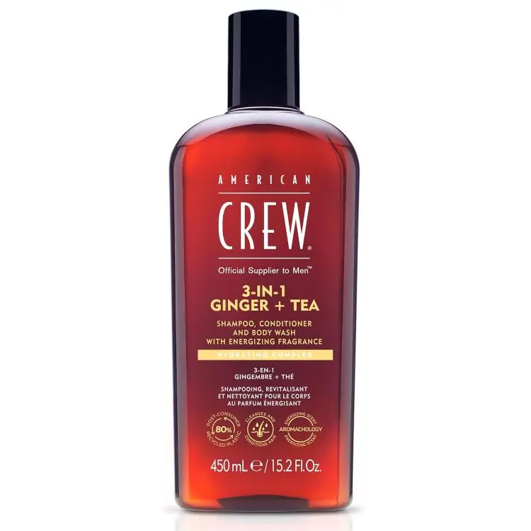 American Crew 3-in-1 Ginger + Tea hair-body-wash Highlight