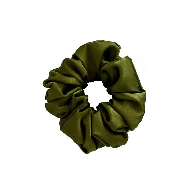 Geprüft What a bun! Scrunchie Medium Satin Olive Green